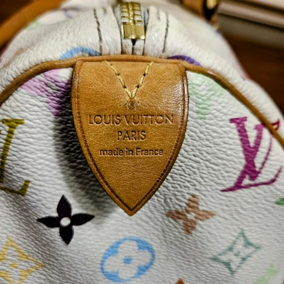 Auth Louis Vuitton Speedy 30 Multicolor White Bag - Picture 10 of 15